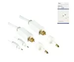 Cable Toslink, longitud 2,00 m en blanco, diámetro 4 mm, conector HQ, Gama Monaco, + 2 adaptadores a mini Toslink, caja DINIC